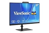 ViewSonic VG2741V 27 Inch 1080p Monitor, IPS Display with Windows Hello, Built-in Microphone, and IR 5MP Webcam for Smooth Video Conferencing, Advanced Ergonomics, USB-C, HDMI, and DisplayPort Inputs