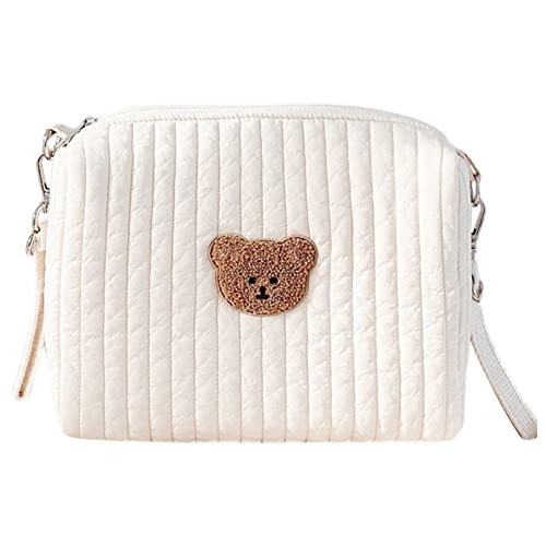 Image of Lushandy Baby Small Diaper Bag Mini Stroller Storage Bag Quilted Cotton Cute Organizer Pouch Kawaii Mommy Bag with Stroller Hooks