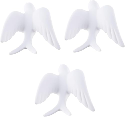 Miniatura 1 de Garneck 3 piezas de pájaros decorativos en 3D para colgar en la pared, pájaros de cerámica, decoración de pared, gaviotas mediterráneas, arte de