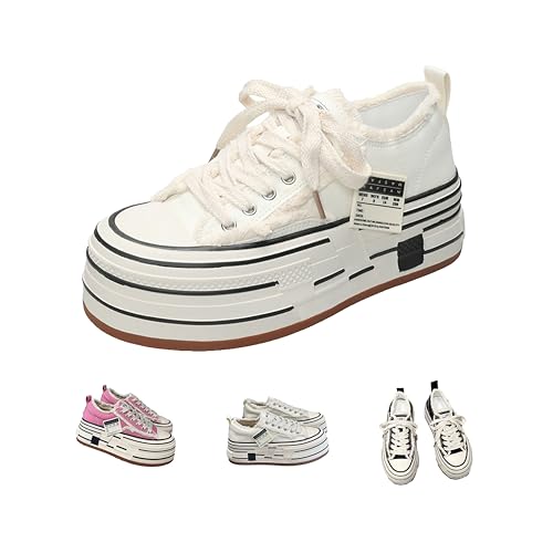 Women’s Y2K Trendy Canvas Sneakers, Delicate Fabric Upper, Distressed Edge, Secure Heel, Wear - Resistant