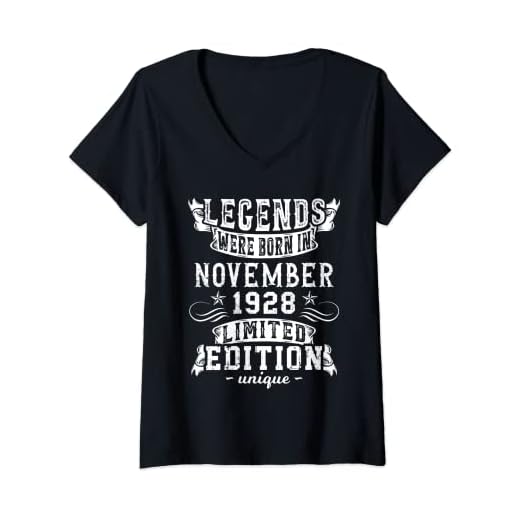 Mujer Cumpleaños Noviembre 1928 Edición Limitada Regalo Vintage Camiseta Cuello V
