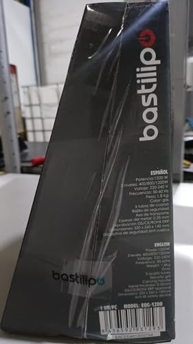 Quarz-Heizstrahler mit 3 Leistungsstufen, 400/800/1200 W, Kippschutz, Sicherheitsgitter, Grau