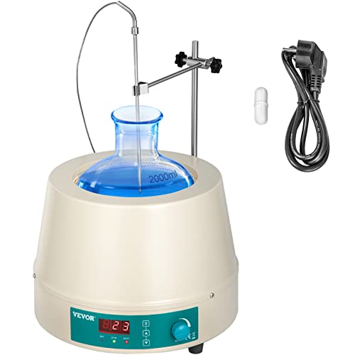 Mophorn Heating Mantle 2000Ml Electric Magnetic Stirring Heating Mantle 600W Digital Magnetic Stirrer Mantle, Max Temp 450 ° C Digital Magnetic Heating Mantle Kit 2000Ml #TOP2