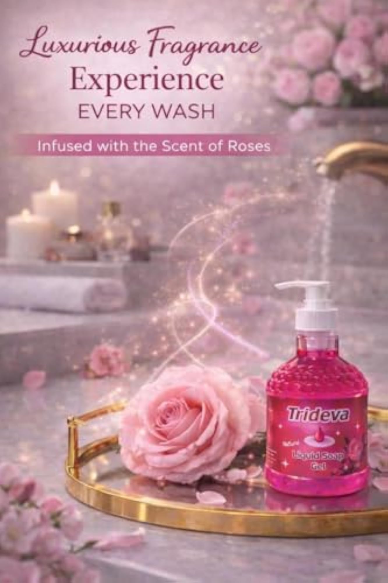 TRIDIVA Liquid Hand Wash, Rose Fragrance, Pack of 3