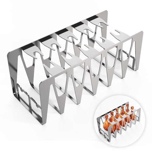 Delixike Spareribs Halter Grill, Hähnchenschenkel Halter, Grill Zubehör aus Edelstahl, Ganz einfach indirekt Grillen, Multifunktionsgrill für Männer und auch EIN gutes Geschenk (1er Set, Silber) Delixike Spareribs Halter Grill, Hähnchenschenkel Halter, Grill Zubehör aus Edelstahl, Ganz einfach indirekt Grillen, Multifunktionsgrill für Männer und auch EIN gutes Geschenk (1er Set, Silber)