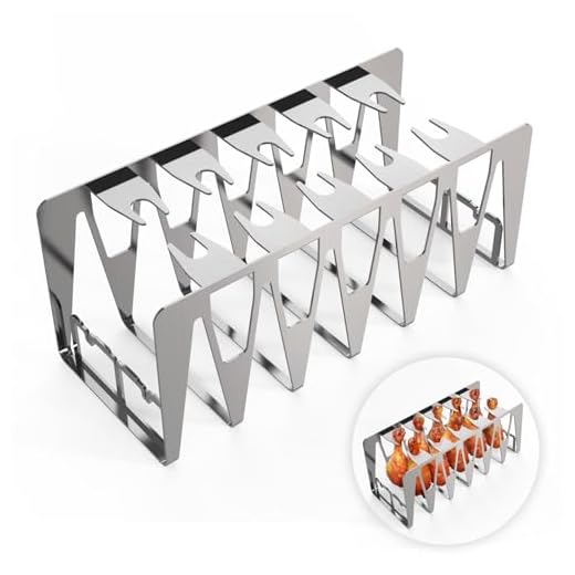 Delixike Spareribs Halter Grill, Hähnchenschenkel Halter, Grill Zubehör aus Edelstahl, Ganz einfach indirekt Grillen, Multifunktionsgrill für Männer und auch EIN gutes Geschenk (1er Set, Silber)