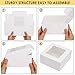 Moretoes 30pcs White Cookie Boxes with Window, 6x6x3 Inches, Bakery Boxes for Cookies, Pastry,Strawberries, Small Pie, Macarons