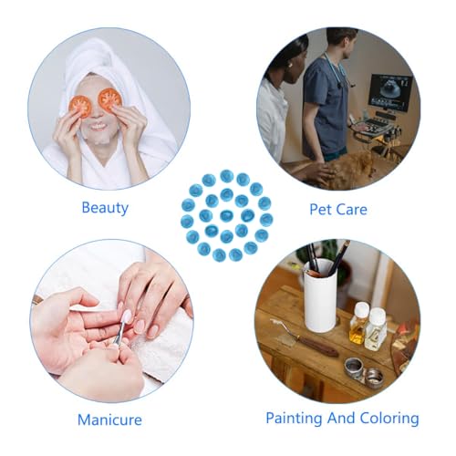 Image of Medium Disposable Nitrile Finger Cots, Anti-Static Non-allergenic Finger Protectors,Suitable for Beauty, Cleaning, Massage,Electronic Repair 100 pcs (Blue)