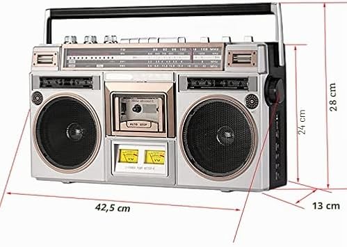 Cassette Boombox with AM/FM Radio and Built-in Stereo Speakers Extensive Bluetooth Compatibility for Fast Pairing of Devices
