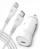 Galvanox Ultra-Fast iPhone Car Charger with Lightning to USB Type-C Cable (MFi Apple Certified) Rapid Charging Power Adapter (for iPhone 14/13/12/11,Pro/Pro Max/Plus/SE, iPad)