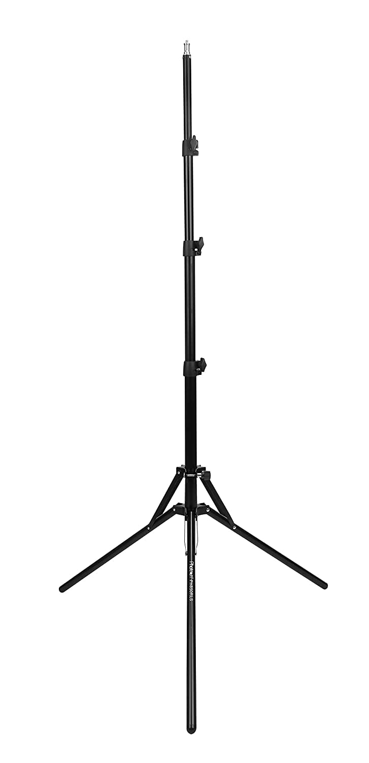 Dyazo 6 Feet Height Adjustable Aluminum Alloy Portable Light Stand for Ring Light 2.5 ft -6 ft Maximum Load Capacity 2 kgs (Black) Dyazo 6 Feet Height Adjustable Aluminum Alloy Portable Light Stand for Ring Light 2.5 ft -6 ft Maximum Load Capacity 2 kgs (Black)