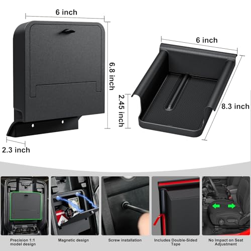 DIAMOOKY Front Under Seat Storage Organizer for Jeep Wrangler JL JLU 2018-2026 & Gladiator JT 2020 2021 2022 2023 2024 2025 2026 Accessories Hidden Center Console Organizer, 2PCS (Not for Power Seat) by DIAMOOKY - Image 7