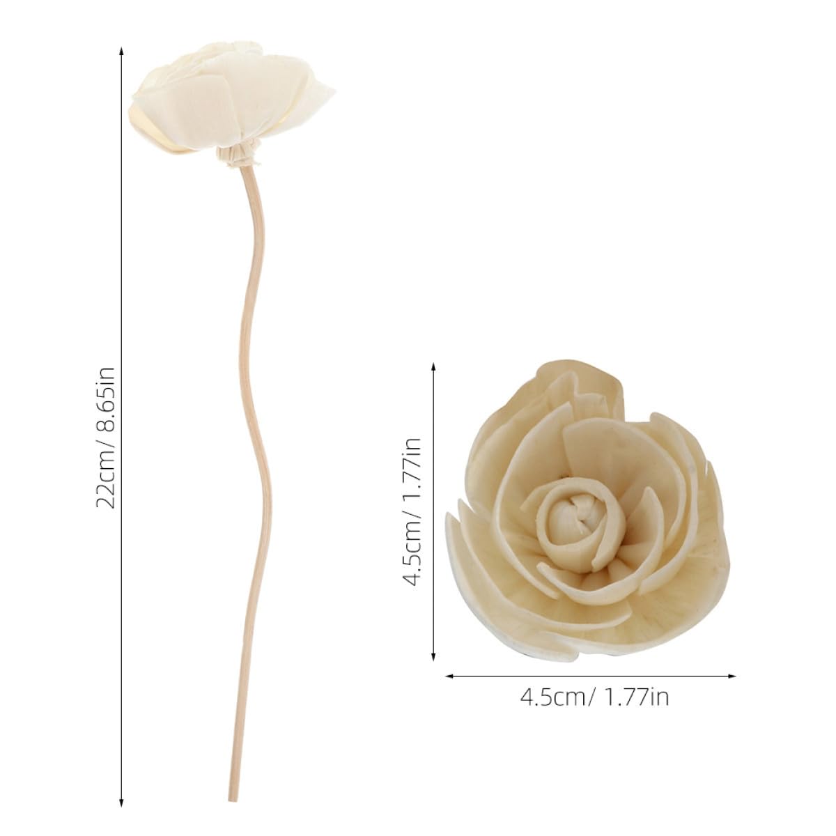 ABOOFAN Duftstäbchen Deko Blumen 36 STK Aromatherapie-Rattan Passiv Raumduft Diffusor Hochzeits-diffusor-Sticks Abs Rattanstäbchen Duftstäbchen Raumdiffusor-Stick Haushaltsdiffusorblumen Weiß