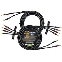 WORLDS BEST CABLES 20 Foot - Canare 4S11 Audiophile Grade - HiFi Star-Quad Bi-Wire Speaker Cable Pair with Eminence Gold Banana Connectors