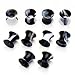 PiercingJ Mens Womens 12pcs Mixed Double-Flared Flexible Thin Silicone Flesh Tunnel Ear Stretchers Plug Gauge