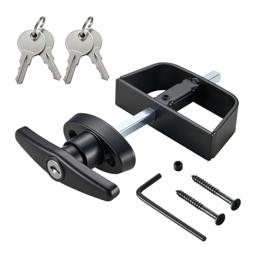 CZC AUTO Shed Door Latch T-Handle Lock Kit, 4 1/2"