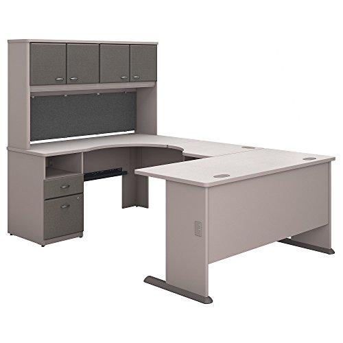 Bush Business Furniture Series A 60W U Shaped Desk with Hutch and 2