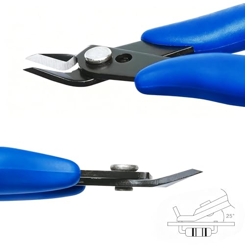 Image of Micro Wire Cutter 5-inch,Precision Flush Cut Nippers,Small Side Cutting Pliers for Jewelry,Electronics,3D Printing,Plastic Models,Blue
