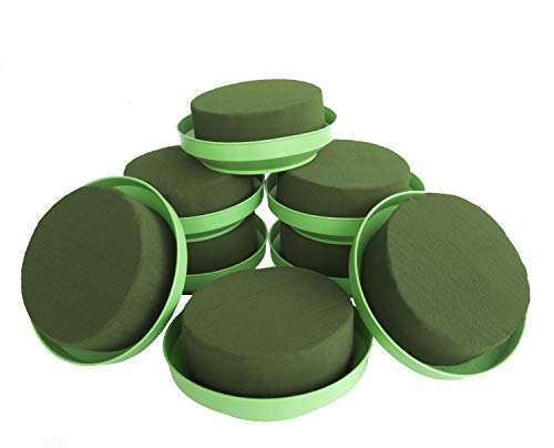 Floral Foam | Flower Arrangement Kit | 8-Pack Round Single Design Bowl for Table Centerpiece, Party Decoration, Wedding Aisle Flowers, Green