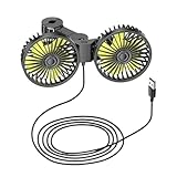 KFZQLRYMX Car Electric Fan Rear Headrest Dual Head Fan Brushless USB Creative Practical Car Interior Use USB Automotive Fan Portable Air Conditioner Cars Reduce Temperature