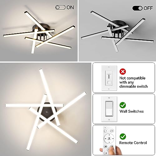 Plafonnier LED dimmable pour chambre et cuisine lumineuse à télécommande - 2