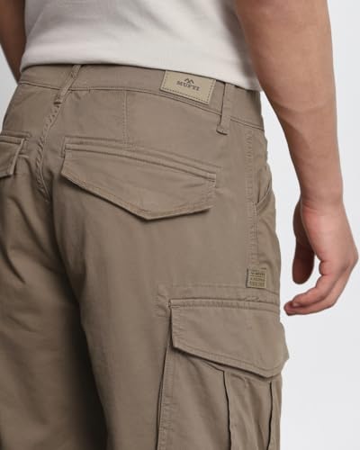Image of MUFTI Navy Slim Fit Cargo Trousers