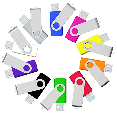 One-Day Sale: Up to 50% Off 32GB USB Flash Drive USB 3.0, USB 3.0 32GB 10 Pack JBOS High Speed Memory Stick Swivel Thumb Drives Gig Stick Pen Drive, USB 32GB 3.0, Zip Drive, Jump Drive, Flash Stick, Mixed Colors