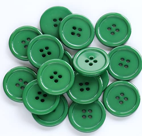 Image of GANSSIA 1 Inch (25mm) Round Flatback Buttons Sewing Dark Green Color Buttons DIY Crafts Pack of 50 PCS