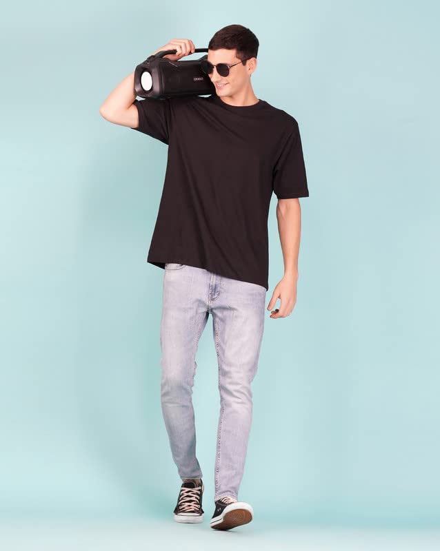 Image of Nusyl Men Solid Oversized t-Shirt - NUMCOTSH0001