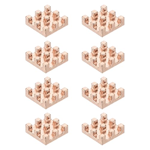 PATIKIL Disipador De Cobre 6x6x2mm 8 Pcs Radiador Refrigerador Para miniordenador de placa única Chip CPU Transistor De Potencia FET IC Amplificador De Potencia