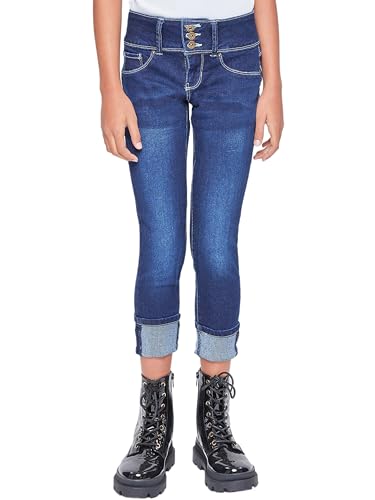 YMI Girls Basic 3 Button Wide Cuff Skinny Jean