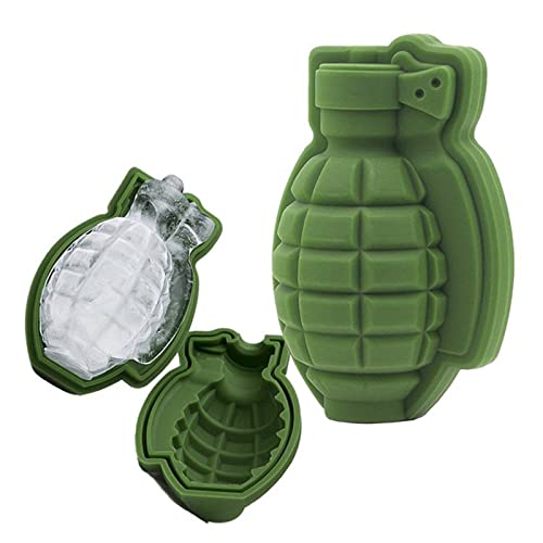 Molde de hielo 3D con forma de granada, silicona verde, 6 piezas miniatura 5