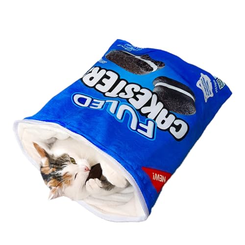 Cat Play Tunnel Toy Bed Cat Crinkle Bag Collapsible Tunnel Crinkle Sack Bag Indoor Interactive Toys with Crumpled Paper Folding Ring Paper Toy Self High Fun (Oreo Cookies)