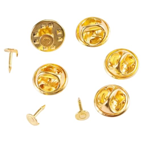 Image of DIY Crafts Butterfly Clutch with 10MM Blank Pins, Gold Tie Tacks Blank Pins with Clutch Back for Craft Making, Badge Insignia, Citation Bars, Service Bars, Toy Pins and Jewelry Making Set:- (25)