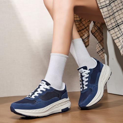 Image of GSLMOLN Women's Casual Walking Shoes Breathable Non Slip Tennis Cushion Fashion Gym Sneakers