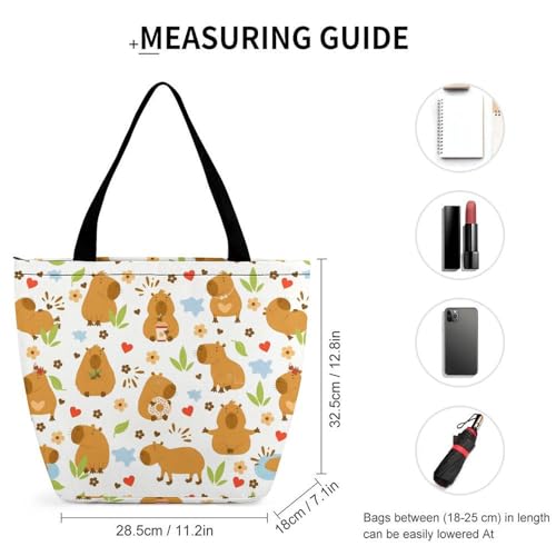 Capybara Tote Bag for Women Reusable Shopping Bag Beach Bag for Shopping Gym Travel2
