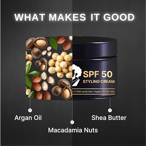 Image of TRU HAIR & SKIN SPF 50 Styling Cream | Non-Sticky Hair Gel for Men | 8 Hour Hold | Hair Wax | Styling Wax |100gm
