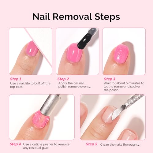 Image of MelodySusie Gel Nail Polish Remover with Manicure Remover Kit, No Need Soaking or Wrapping, Easy and Quickly Removal in 5 Minutes for At-Home Manicure 15ml