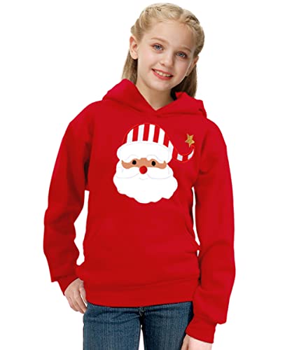 Remimi Christmas Hooded Sweatshirts Boys Novelty Holiday Casual Funny Santa Sweater Outfit 13-14 Years #TOP3