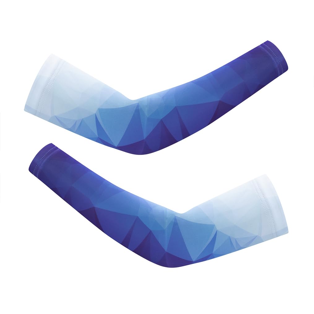 WeimoMonkey Arm Sleeves For Kids,Youth Oversleeve Basketball Cycling Baseball Football Compression Sleeve Sun Protection UV Cooling Arm Cover Blue White,YM