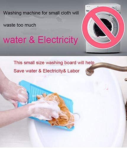Image of Washing board mini washboards plastic wash board for baby cloth small Items cloth diapeers used in bathroom sink small basin lightweight travelling small size (Green)