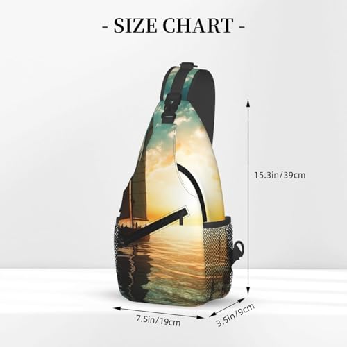 Bolso cruzado deportivo para pecho negro miniatura 3