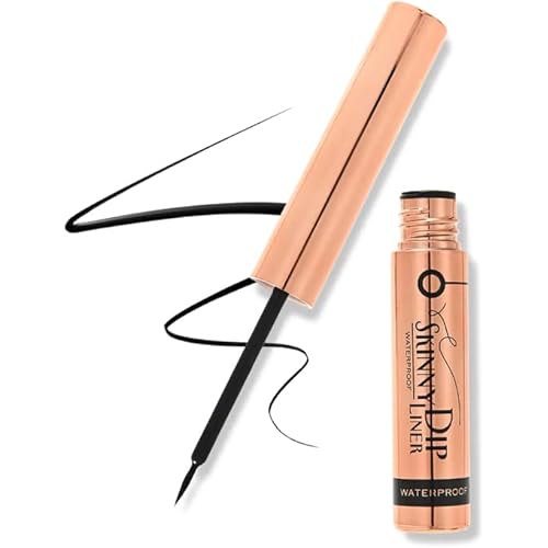 Skinny Dip Liquid Eyeliner - Matte Black, 24H Long-Lasting, Smudge-Proof, Precision Dip Brush Tip, Quick-Dry Formula, Cruelty-Free Eye Makeup for Cat Eye & Winged Looks