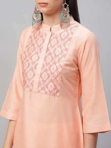 Image of Libas Women's Crepe Printed Straight Kurta Suit