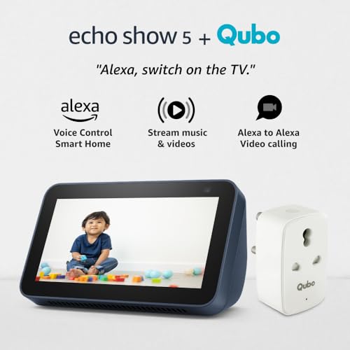 Image of Amazon Echo Show 5 (2nd Gen) - Smart speaker with 5.5 inch screen, crisp sound and Alexa (Blue)