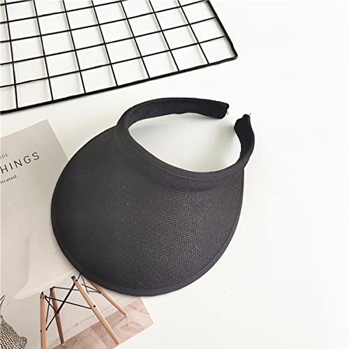 Sun Visor Hats Men Women Summer Beach Cap Sport Visors For Tennis Volleyball Running Jogging Cycling Fishing Black #TOP1