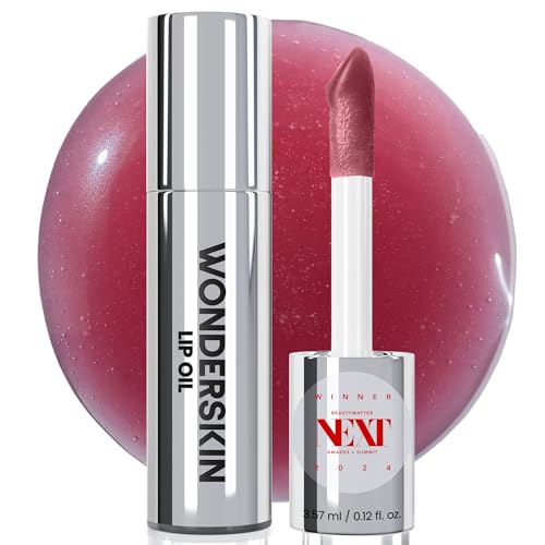 Wonderskin Lip Oil Rehab Serum – Tinted Lip Oil, Hydrating, Moisturizing, and Non-Sticky Deep Red Tint Serum for Dry Lips (Honey)