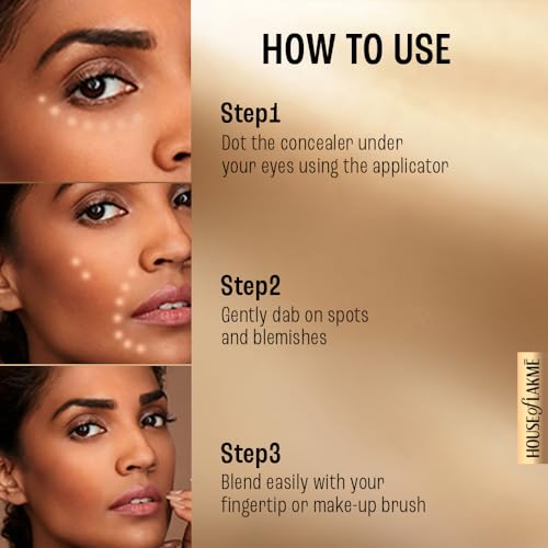 Image of Lakme Powerplay Priming Concealer Built in Primer, Hydrating, Conceals Dark Circles 34 Almond, 5.4ml (Fashionista Collection) (Pack of 2)