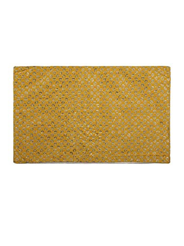 Image of miah decor Gold-Toned Velvet Rectangle Cushion Covers with Laser Cutting