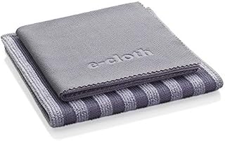 E-Cloth Stainless Steel Microfiber Cleaning Cloth Pack, Gray & Silver, 2 Cloth Set